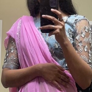 Crop top/Indian saree blouse in grey